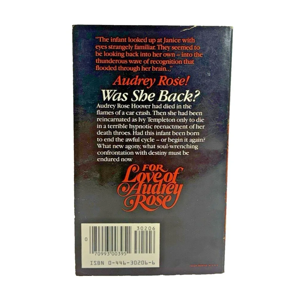 For Love of Audrey Rose by Frank DeFelitta 1982 Warner Books First Printing